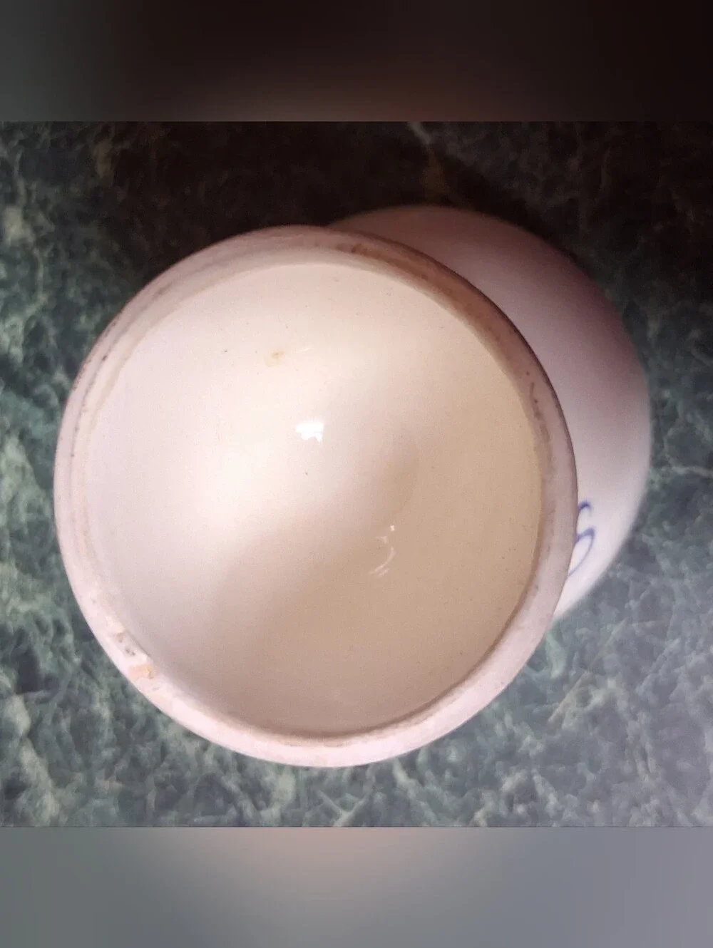 Super Cute Vintage Pottery Good Morning Baby Chic/Duck Egg Cup